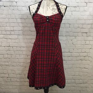 Tripp NYC plaid halter dress